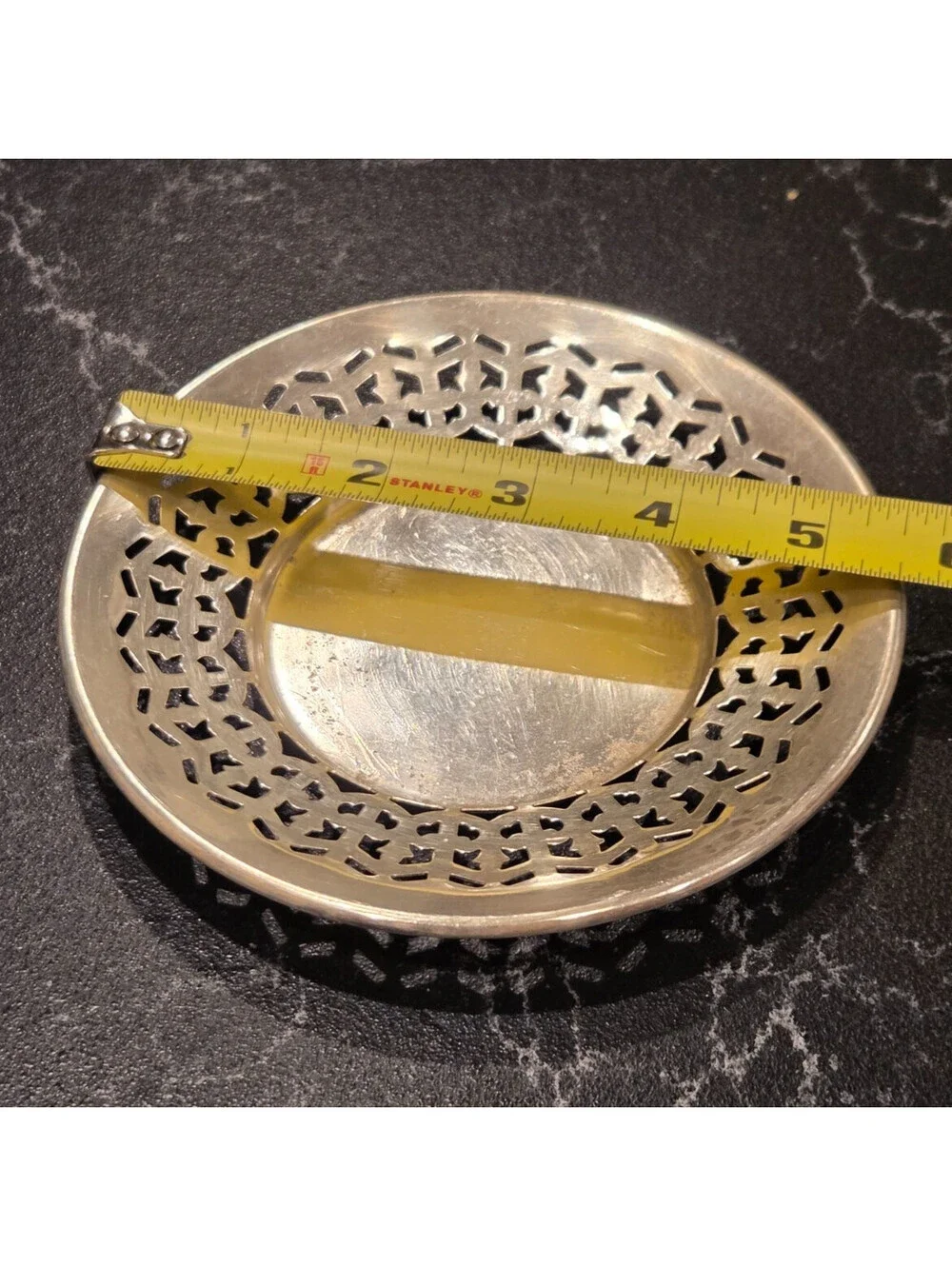 Vintage Silverplate Pierced Bon Bon Candy Nut Dish 5